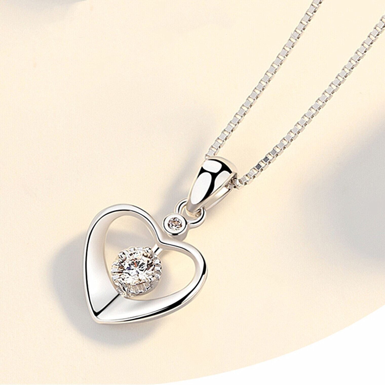 Sterling Silver Crystal Love Heart Pendant