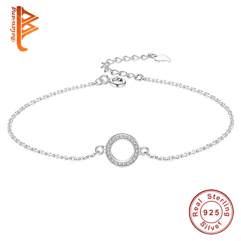 Genuine 925 Sterling Silver Bracelet for Women Charm Bracelets Chain