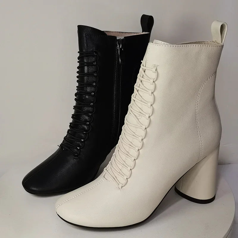 2024 New Women Ankle Boots Genuine Leather plus SIZE 22-26.5 Cm Feet Length Cowhide+Sheepskin+Pigskin Chelsea Boots