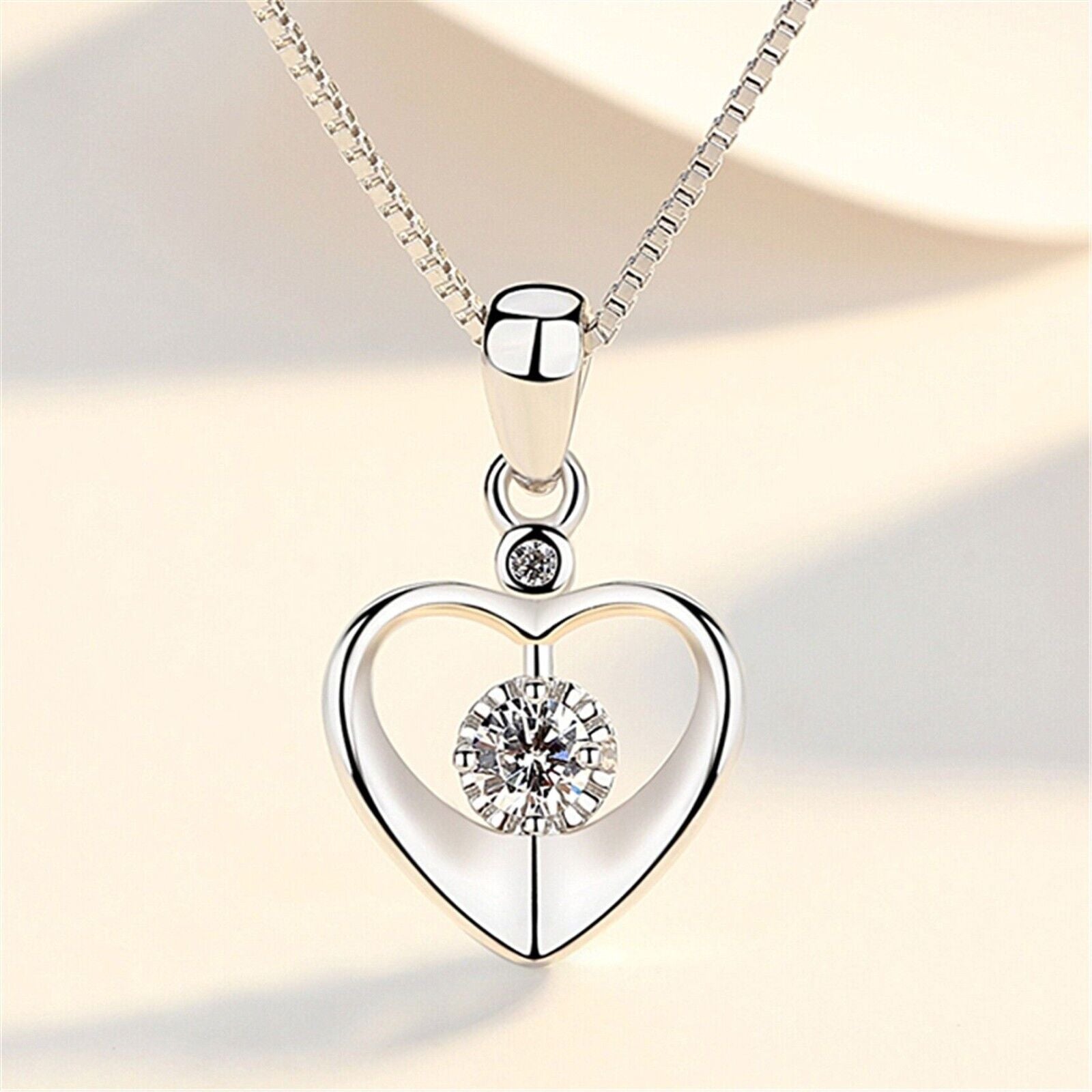 Sterling Silver Crystal Love Heart Pendant