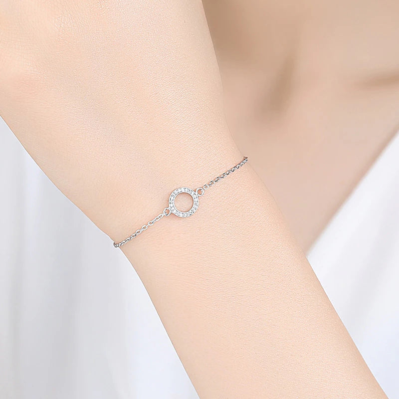 Genuine 925 Sterling Silver Bracelet for Women Charm Bracelets Chain