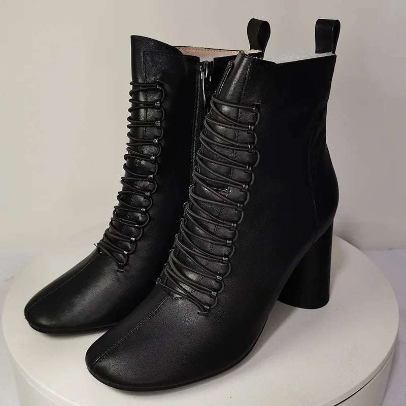 2024 New Women Ankle Boots Genuine Leather plus SIZE 22-26.5 Cm Feet Length Cowhide+Sheepskin+Pigskin Chelsea Boots