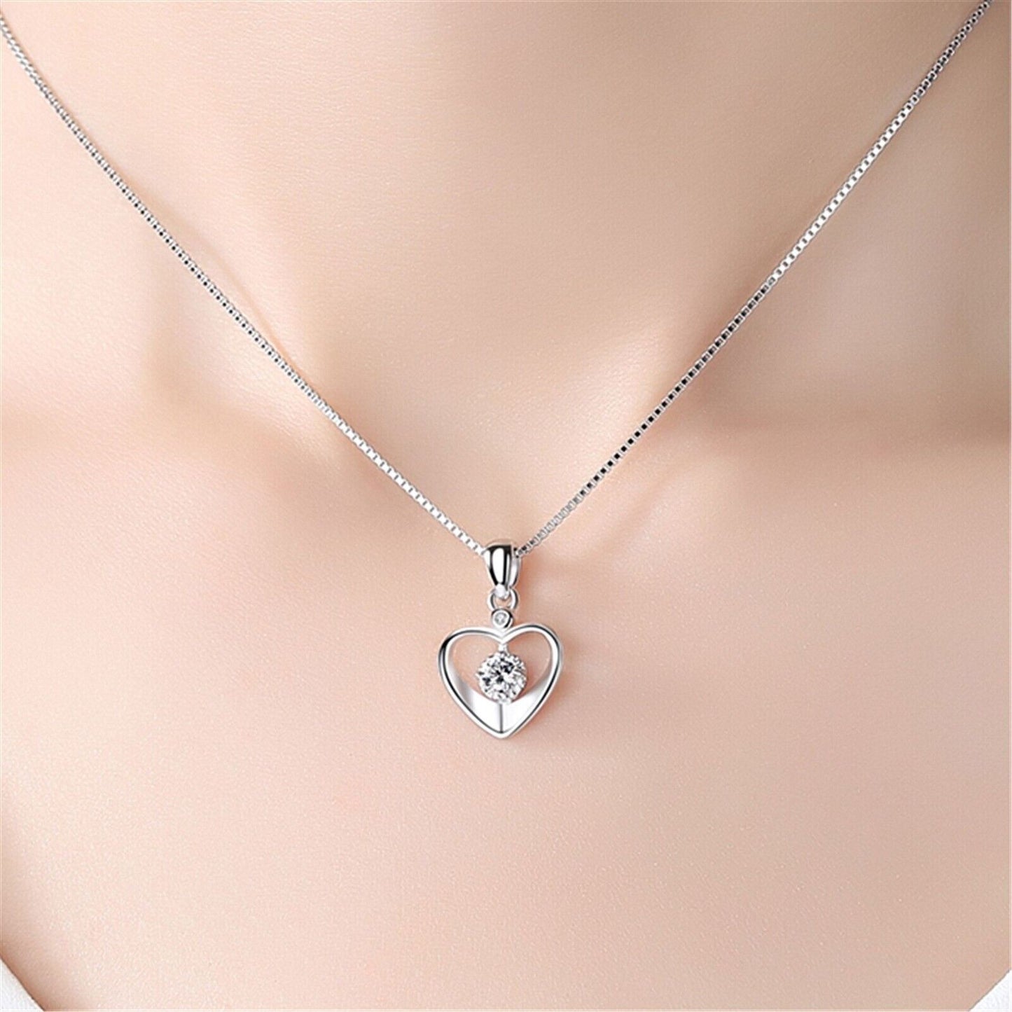 Sterling Silver Crystal Love Heart Pendant