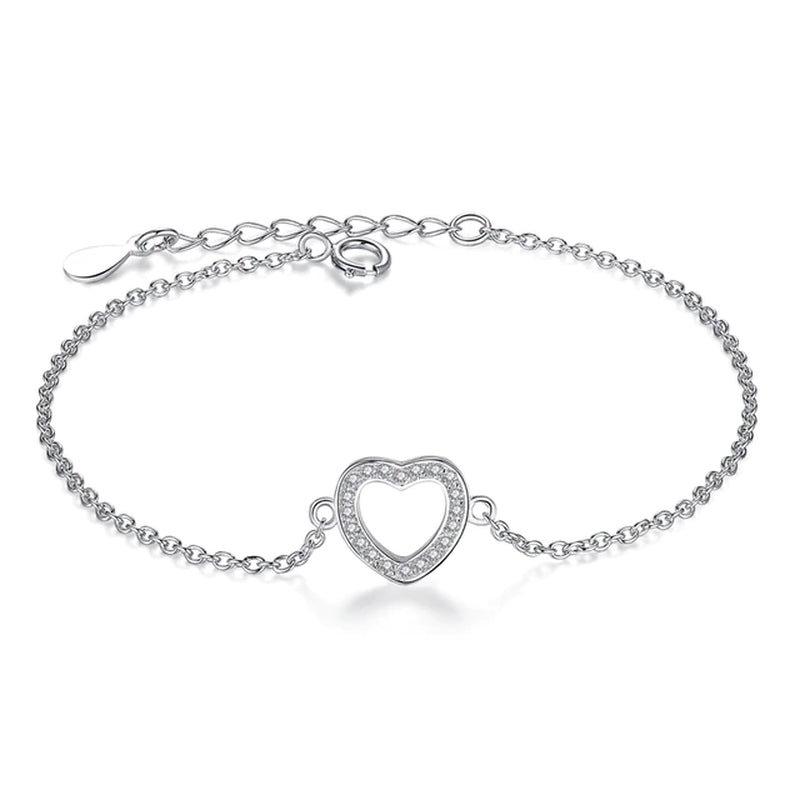 Genuine 925 Sterling Silver Bracelet for Women Charm Bracelets Chain