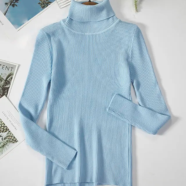 Turtleneck Sweater Knitted Soft Pullovers Cashmere Jumpers 
