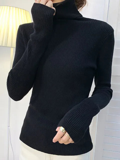 Turtleneck Sweater Knitted Soft Pullovers Cashmere Jumpers 