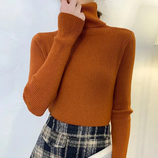 Turtleneck Sweater Knitted Soft Pullovers Cashmere Jumpers 