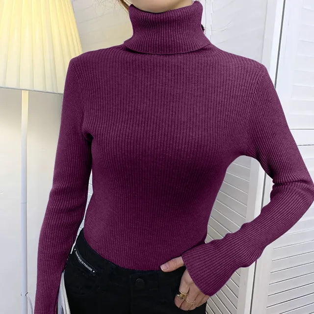 Turtleneck Sweater Knitted Soft Pullovers Cashmere Jumpers 