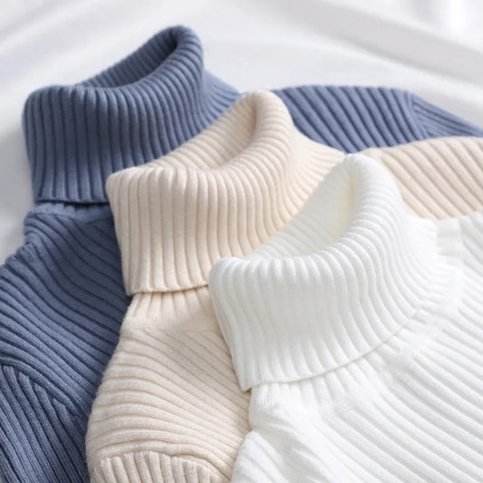 Turtleneck Sweater Knitted Soft Pullovers Cashmere Jumpers 