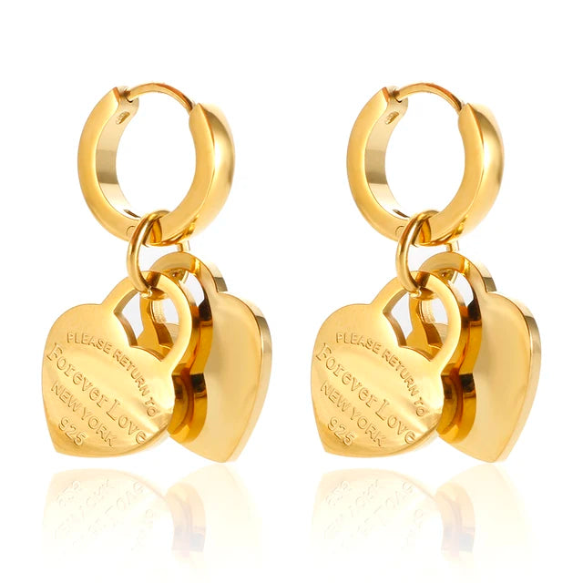 Elegant Heart Pendant Gifts - 18 K Gold Plated (Waterproof).