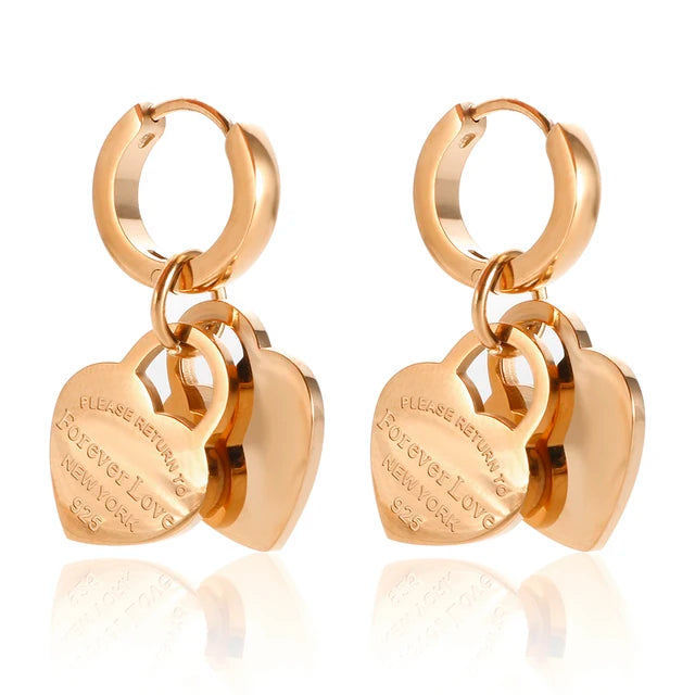 Elegant Heart Pendant Gifts - 18 K Gold Plated (Waterproof).