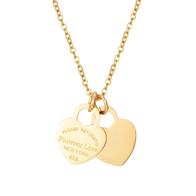 Elegant Heart Pendant Gifts - 18 K Gold Plated (Waterproof).