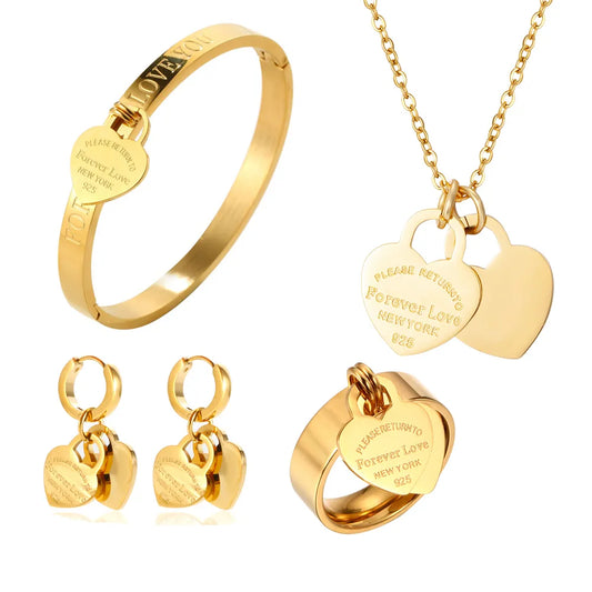 Elegant Heart Pendant Gifts - 18 K Gold Plated (Waterproof).