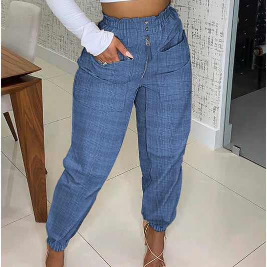 High Waist Sexy Pencil Pants Trousers Pockets Fashion 