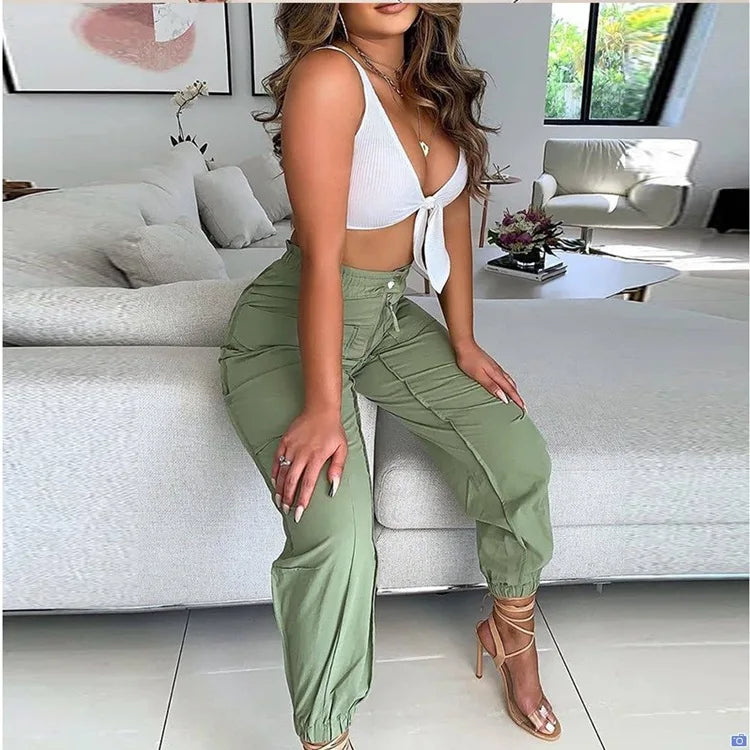 High Waist Sexy Pencil Pants Trousers Pockets Fashion 