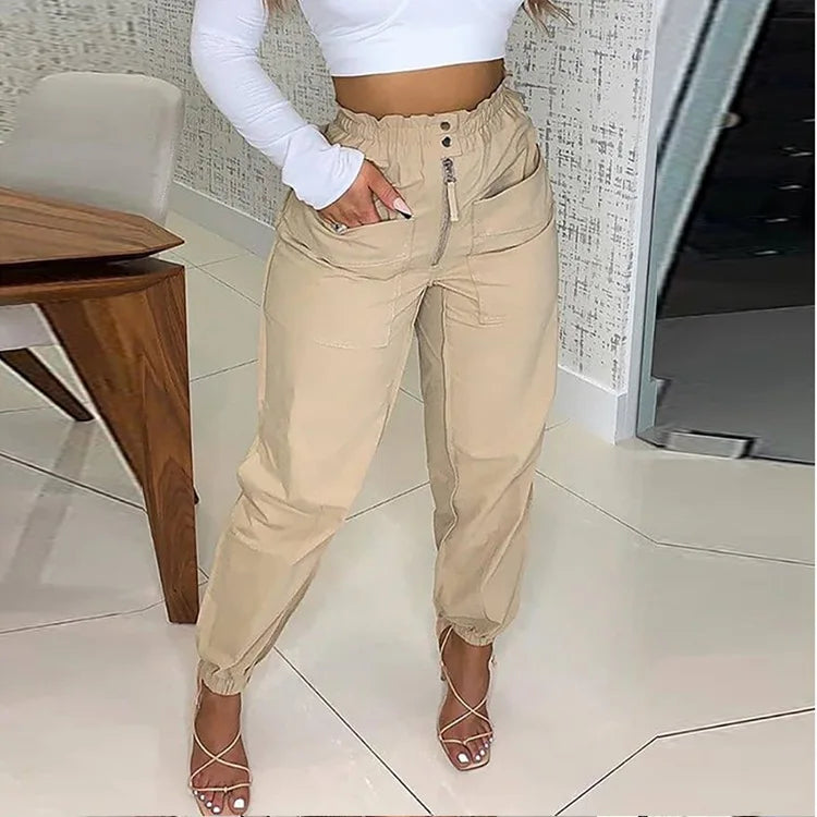 High Waist Sexy Pencil Pants Trousers Pockets Fashion 