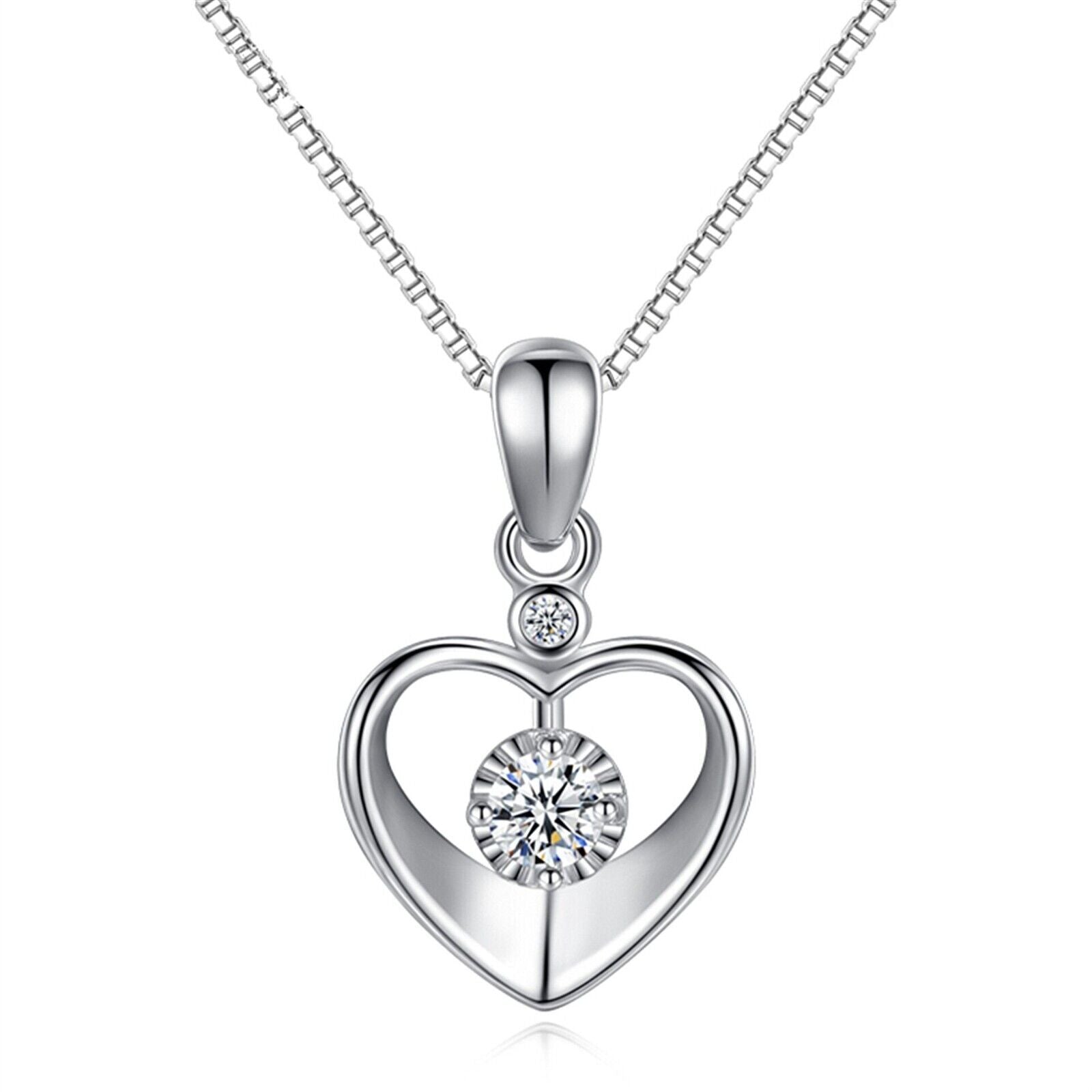 Sterling Silver Crystal Love Heart Pendant