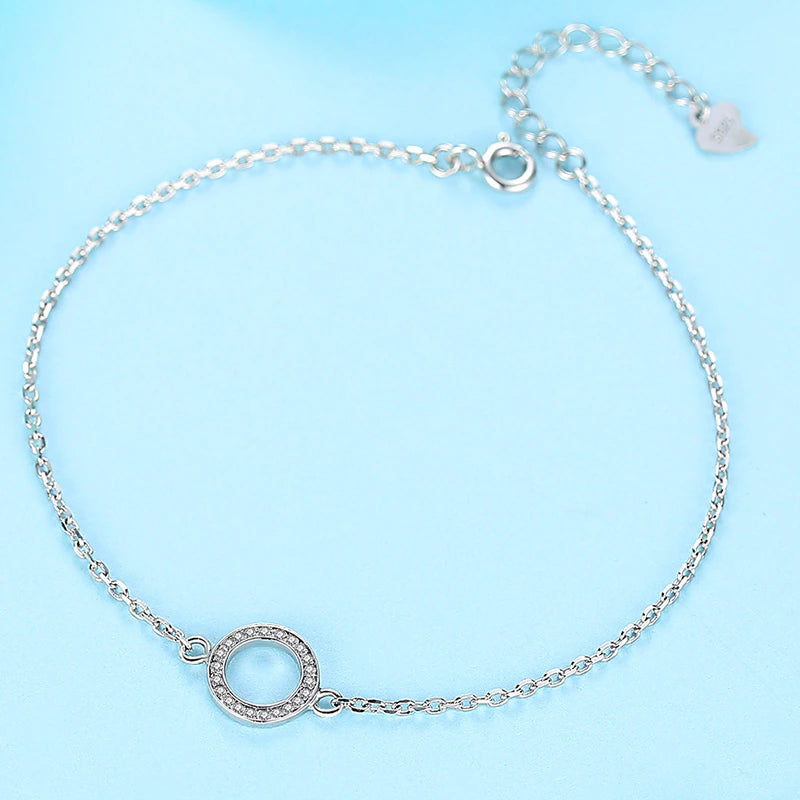 Genuine 925 Sterling Silver Bracelet for Women Charm Bracelets Chain