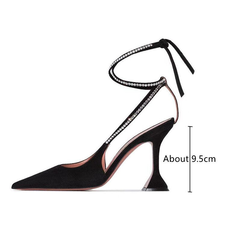 Runway Style Sexy Ankle Strap Women Sandals Fashion Cross-Tied Crystal High Heels Gladiator Sandals Summer Wedding Bridal Shoes