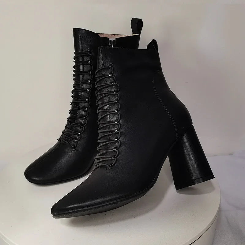 2024 New Women Ankle Boots Genuine Leather plus SIZE 22-26.5 Cm Feet Length Cowhide+Sheepskin+Pigskin Chelsea Boots